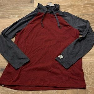 Vans off the wall lightweight hoodie red gray NWT new XL
